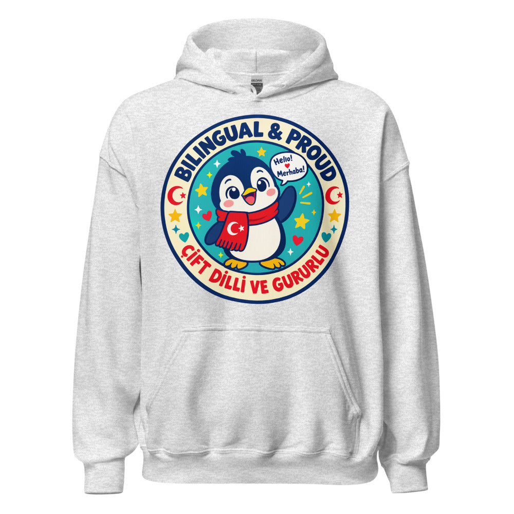 Bilingual & Proud Unisex Heavy Blend Hoodie, Roots & Talks - Ash