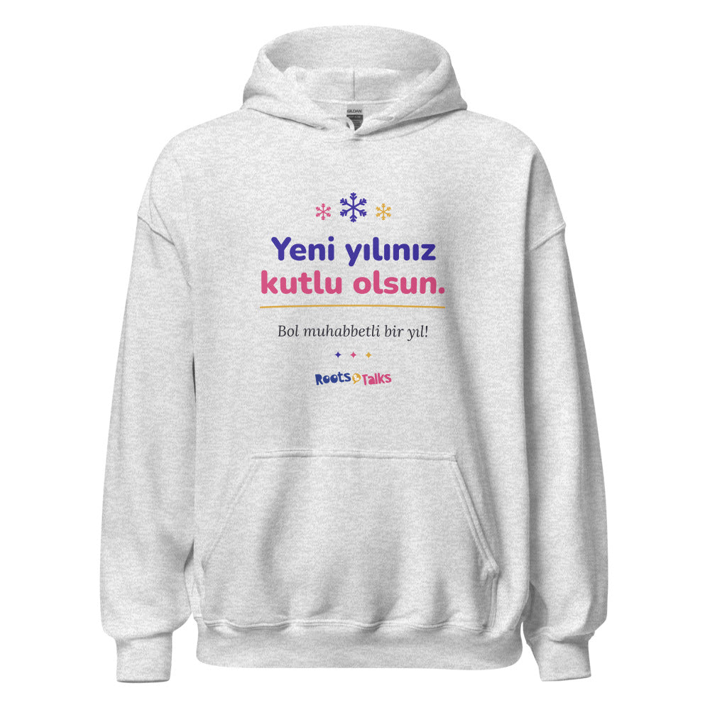 Yeni Yılınız Kutlu Olsun Unisex Heavy Blend Hoodie, Roots & Talks - Ash