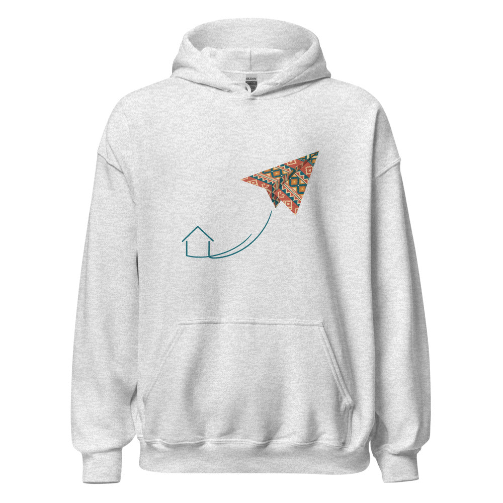 Kilim Flight Unisex Heavy Blend Hoodie, Roots & Talks - Ash