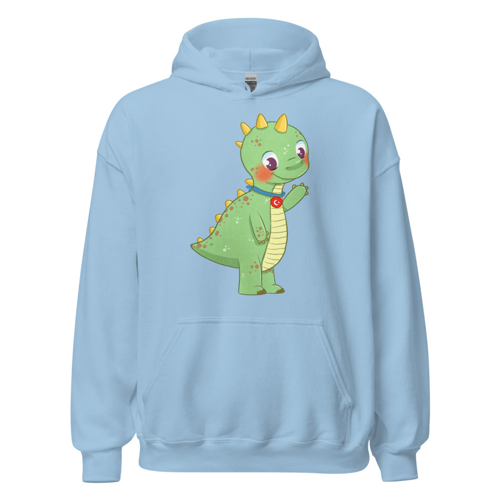 Dino Dinosaur Unisex Heavy Blend Hoodie, Roots & Talks - Light Blue