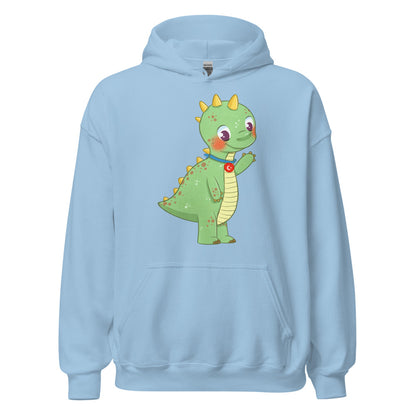 Dino Dinosaur Unisex Heavy Blend Hoodie, Roots & Talks - Light Blue