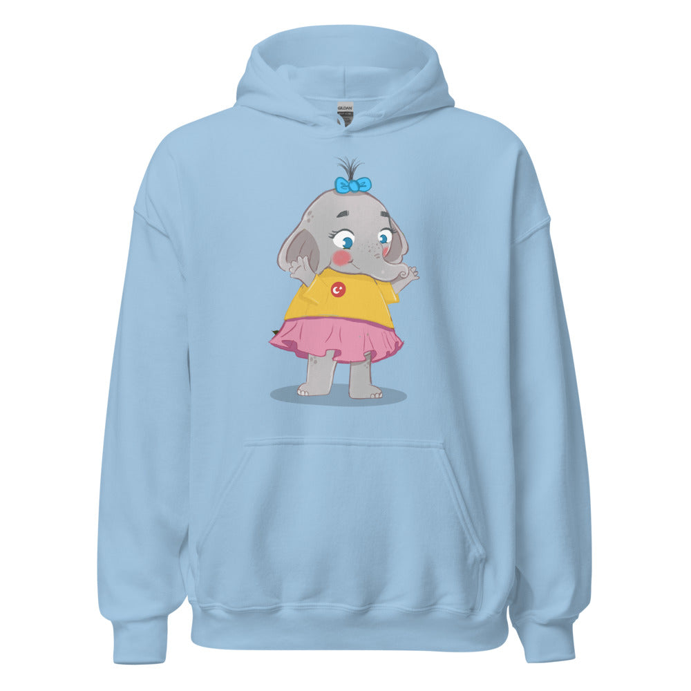 Filiz Elephant Unisex Heavy Blend Hoodie, Roots & Talks - Light Blue