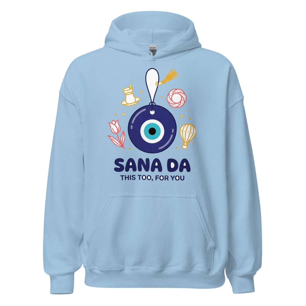 Sana Da Unisex Heavy Blend Hoodie, Roots & Talks - Light Blue