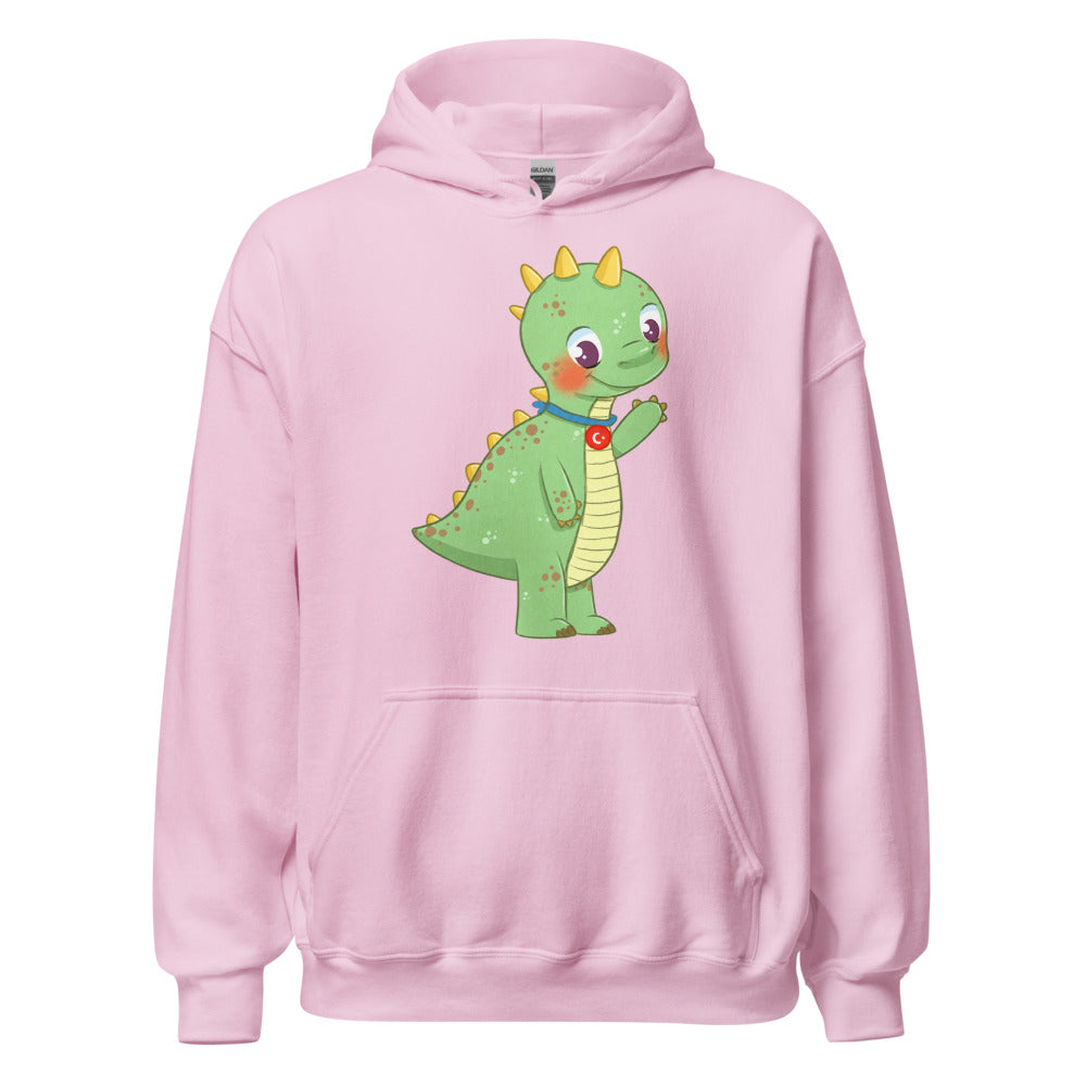 Dino Dinosaur Unisex Heavy Blend Hoodie, Roots & Talks - Light Pink