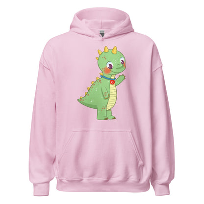 Dino Dinosaur Unisex Heavy Blend Hoodie, Roots & Talks - Light Pink