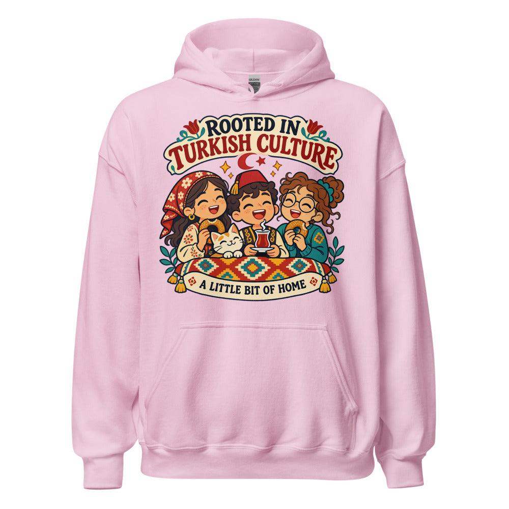 Rooted in Turkish Culture Unisex Heavy Blend Hoodie, Roots & Talks - Light Pink