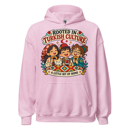 Rooted in Turkish Culture Unisex Heavy Blend Hoodie, Roots & Talks - Light Pink