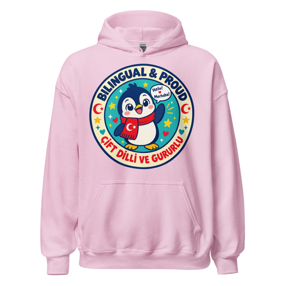 Bilingual & Proud Unisex Heavy Blend Hoodie, Roots & Talks - Light Pink