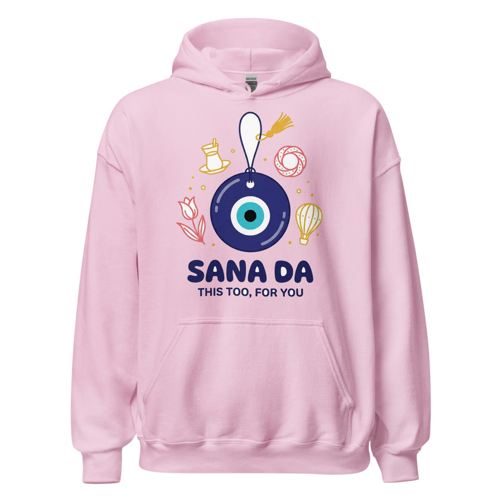 Sana Da Unisex Heavy Blend Hoodie, Roots & Talks - Light Pink