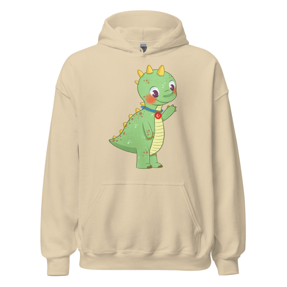 Dino Dinosaur Unisex Heavy Blend Hoodie, Roots & Talks - Sand