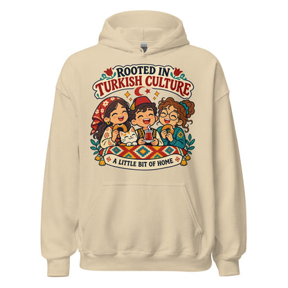Rooted in Turkish Culture Unisex Heavy Blend Hoodie, Roots & Talks - Sand