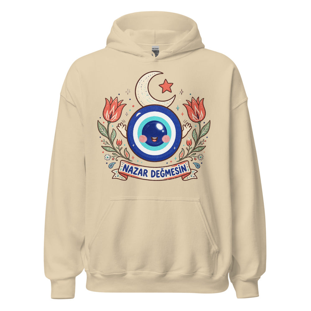 Nazar Değmesin Unisex Heavy Blend Hoodie, Roots & Talks - Sand