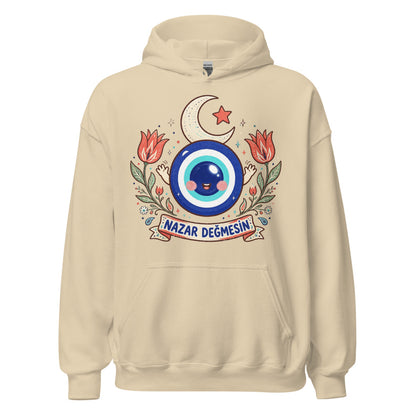 Nazar Değmesin Unisex Heavy Blend Hoodie, Roots & Talks - Sand