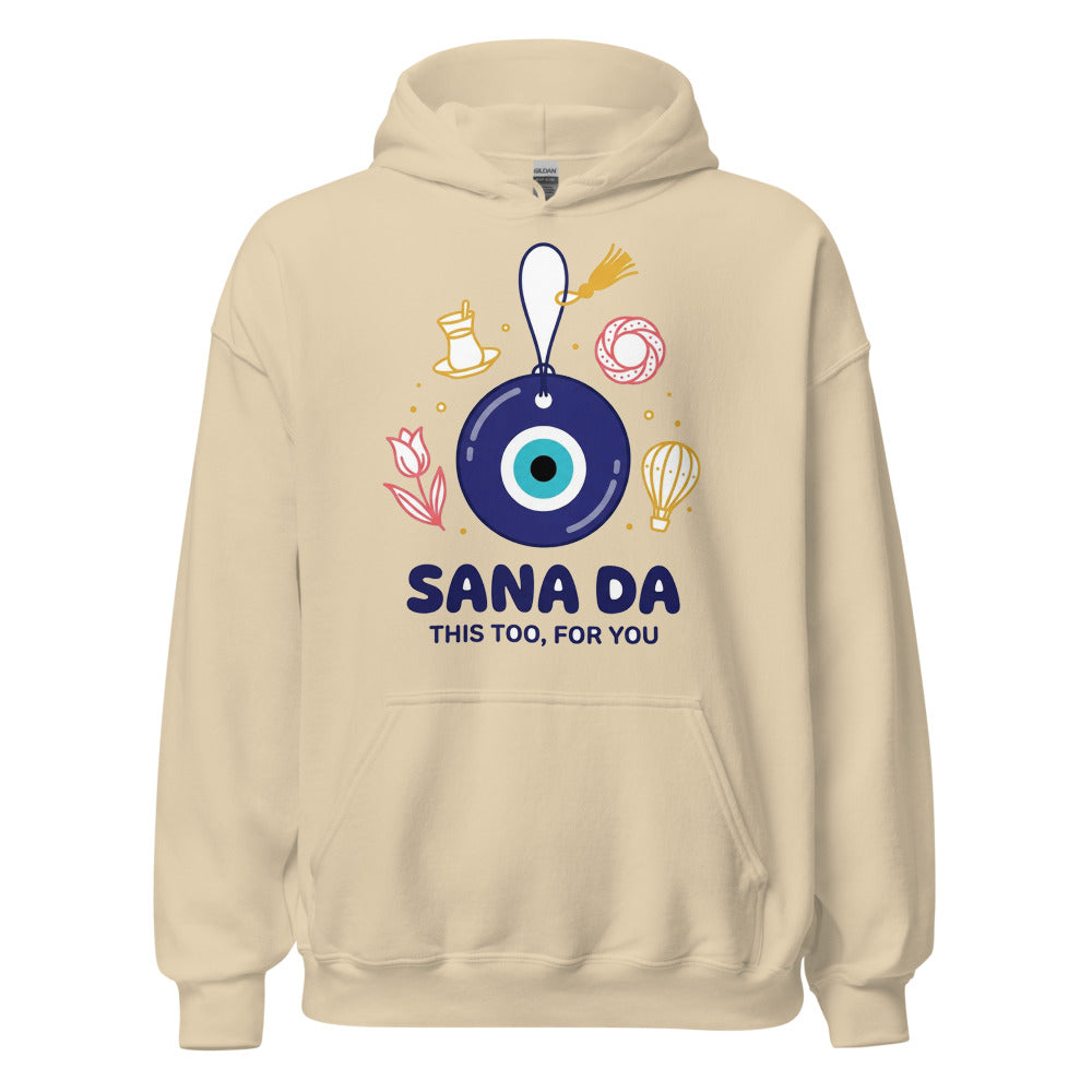 Sana Da Unisex Heavy Blend Hoodie, Roots & Talks - Sand