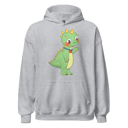 Dino Dinosaur Unisex Heavy Blend Hoodie, Roots & Talks - Sport Grey