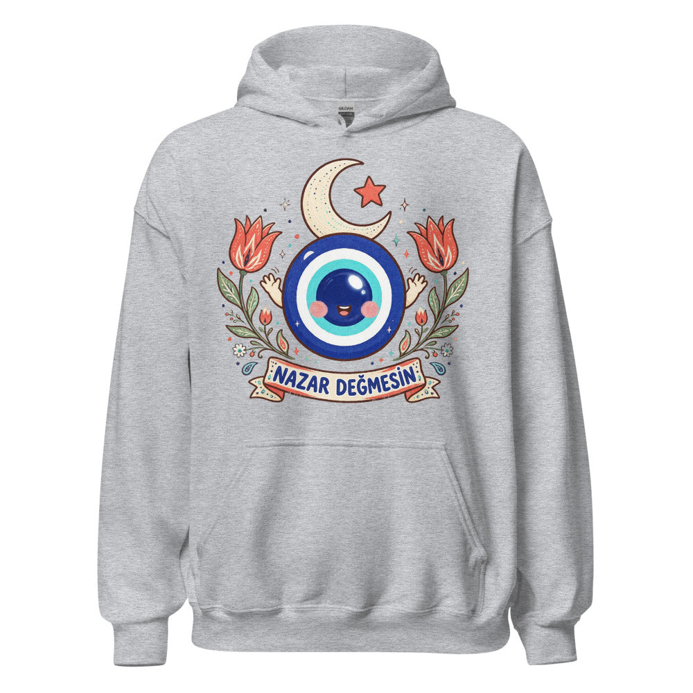 Nazar Değmesin Unisex Heavy Blend Hoodie, Roots & Talks - Sport Grey