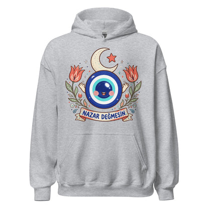 Nazar Değmesin Unisex Heavy Blend Hoodie, Roots & Talks - Sport Grey