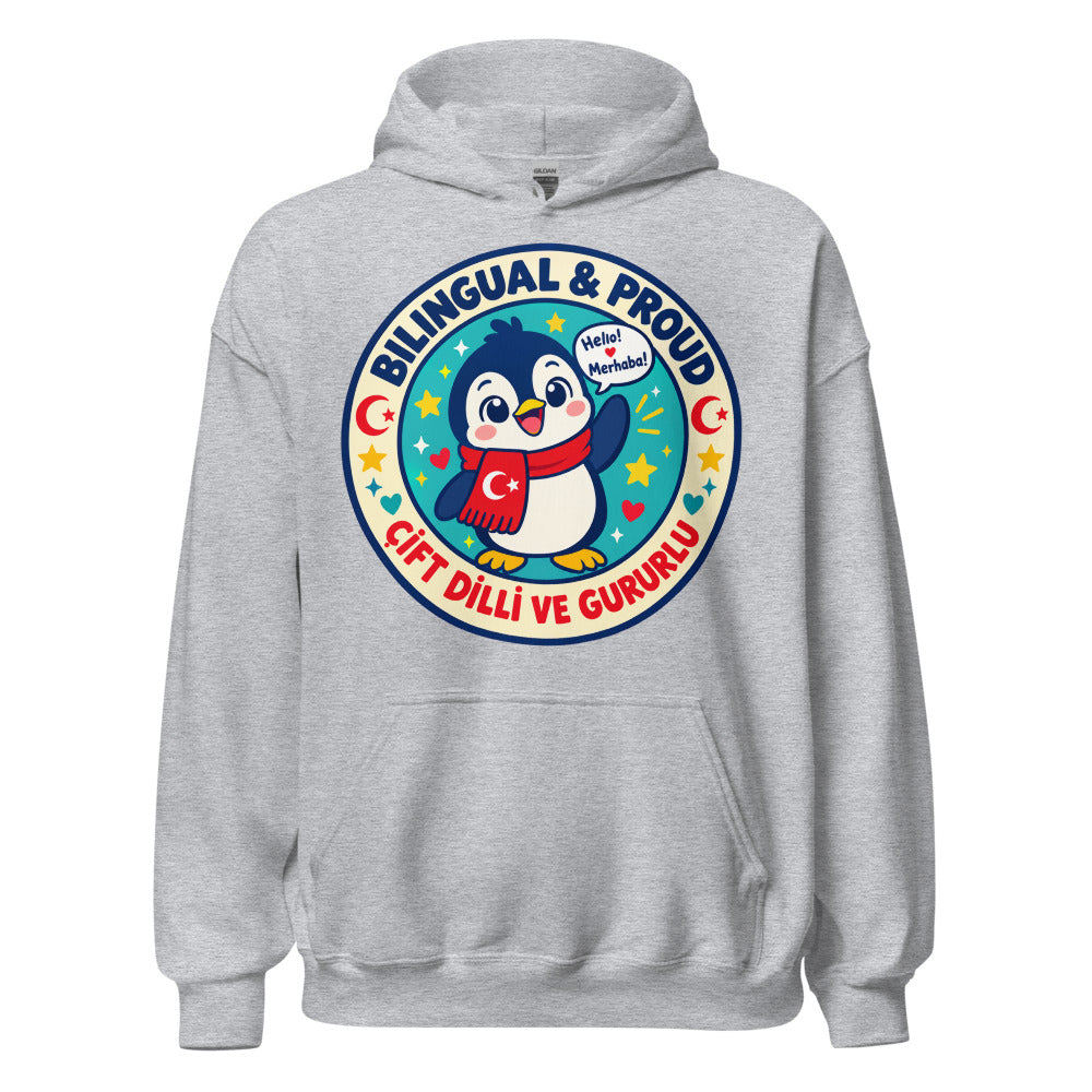 Bilingual & Proud Unisex Heavy Blend Hoodie, Roots & Talks - Sport Grey