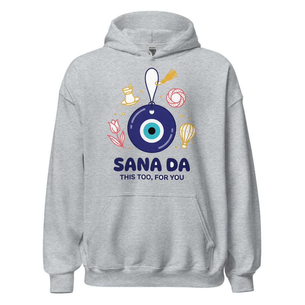 Sana Da Unisex Heavy Blend Hoodie, Roots & Talks - Sport Grey