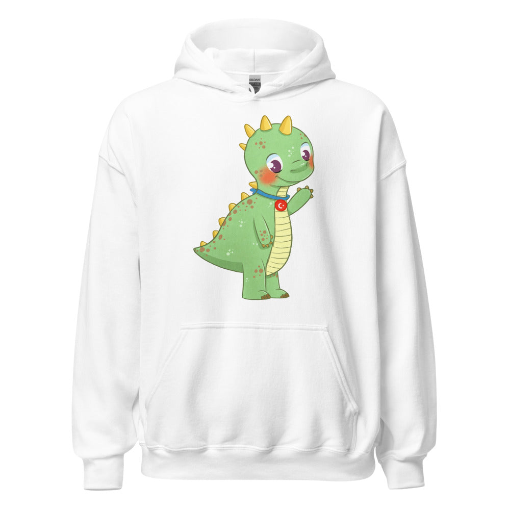 Dino Dinosaur Unisex Heavy Blend Hoodie, Roots & Talks - White