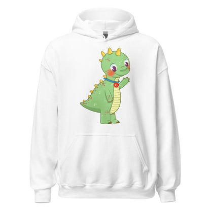 Dino Dinosaur Unisex Heavy Blend Hoodie, Roots & Talks - White