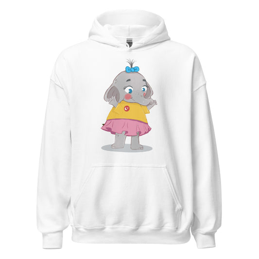 Filiz Elephant Unisex Heavy Blend Hoodie, Roots & Talks - White