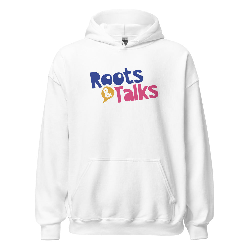 Roots & Talks Logo Unisex Heavy Blend Hoodie - White