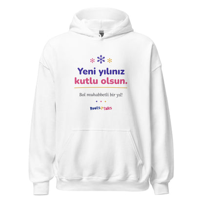 Yeni Yılınız Kutlu Olsun Unisex Heavy Blend Hoodie, Roots & Talks - White