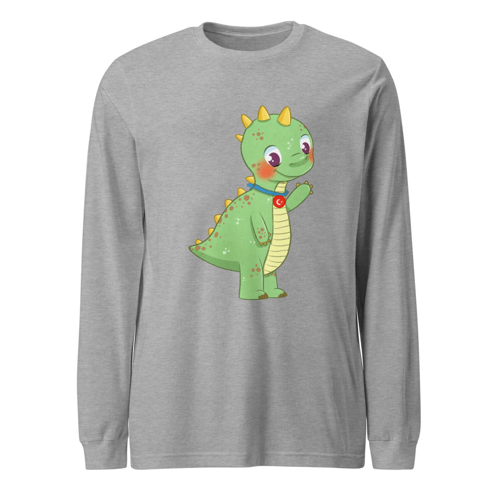 Dino Dinosaur Unisex Long Sleeve T-Shirt, Roots & Talks - Athletic Heather