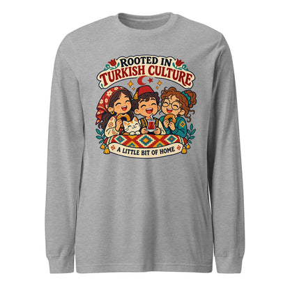 Rooted in Turkish Culture Unisex Long Sleeve T-Shirt, Roots & Talks - Athletic Heather