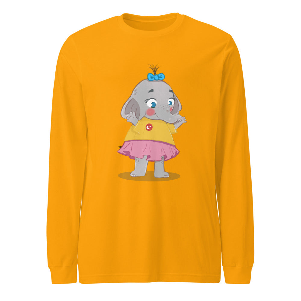 Filiz Elephant Unisex Long Sleeve T-Shirt, Roots & Talks - Gold