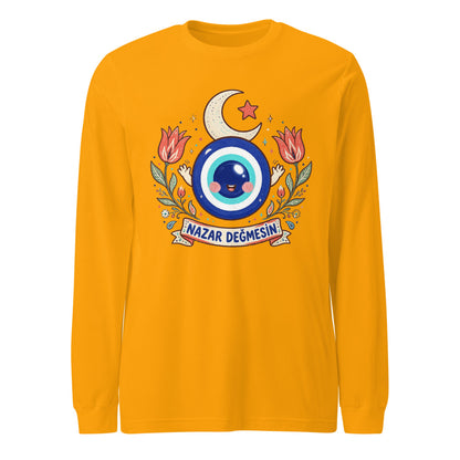 Nazar Değmesin Unisex Long Sleeve T-Shirt, Roots & Talks - Gold