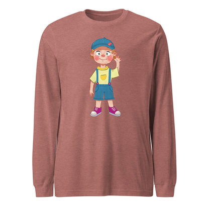 Giray Character Unisex Long Sleeve T-Shirt, Roots & Talks - Heather Mauve