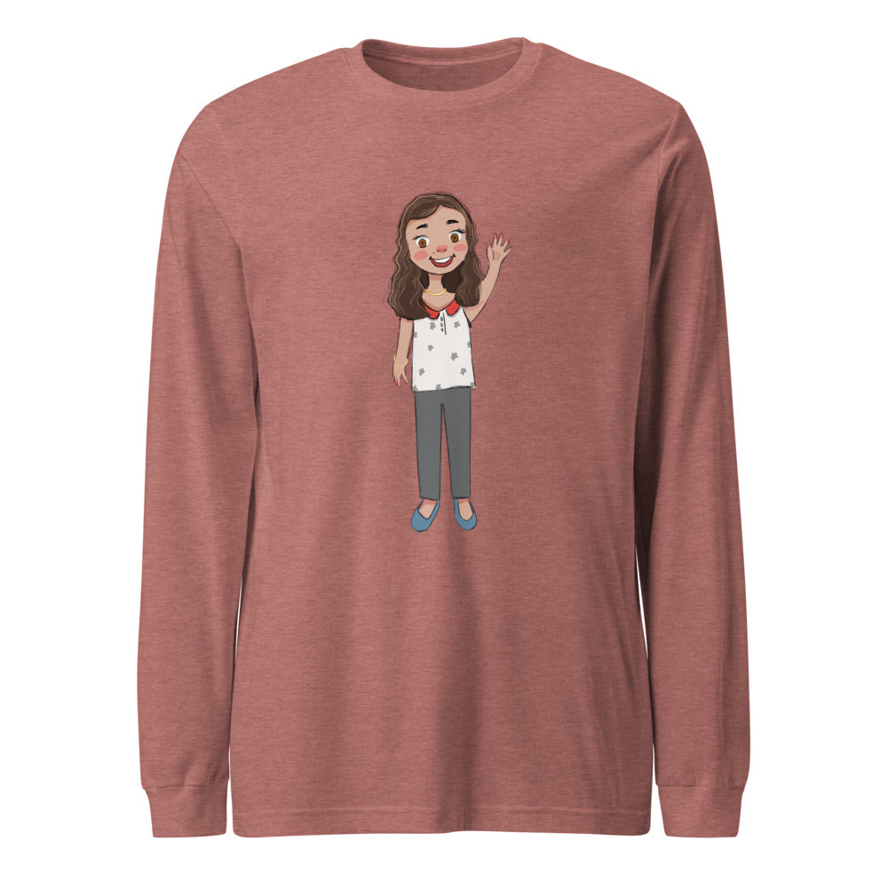 Defne Character Unisex Long Sleeve T-Shirt, Roots & Talks - Heather Mauve