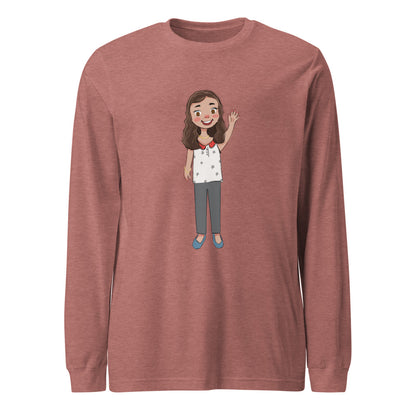 Defne Character Unisex Long Sleeve T-Shirt, Roots & Talks - Heather Mauve