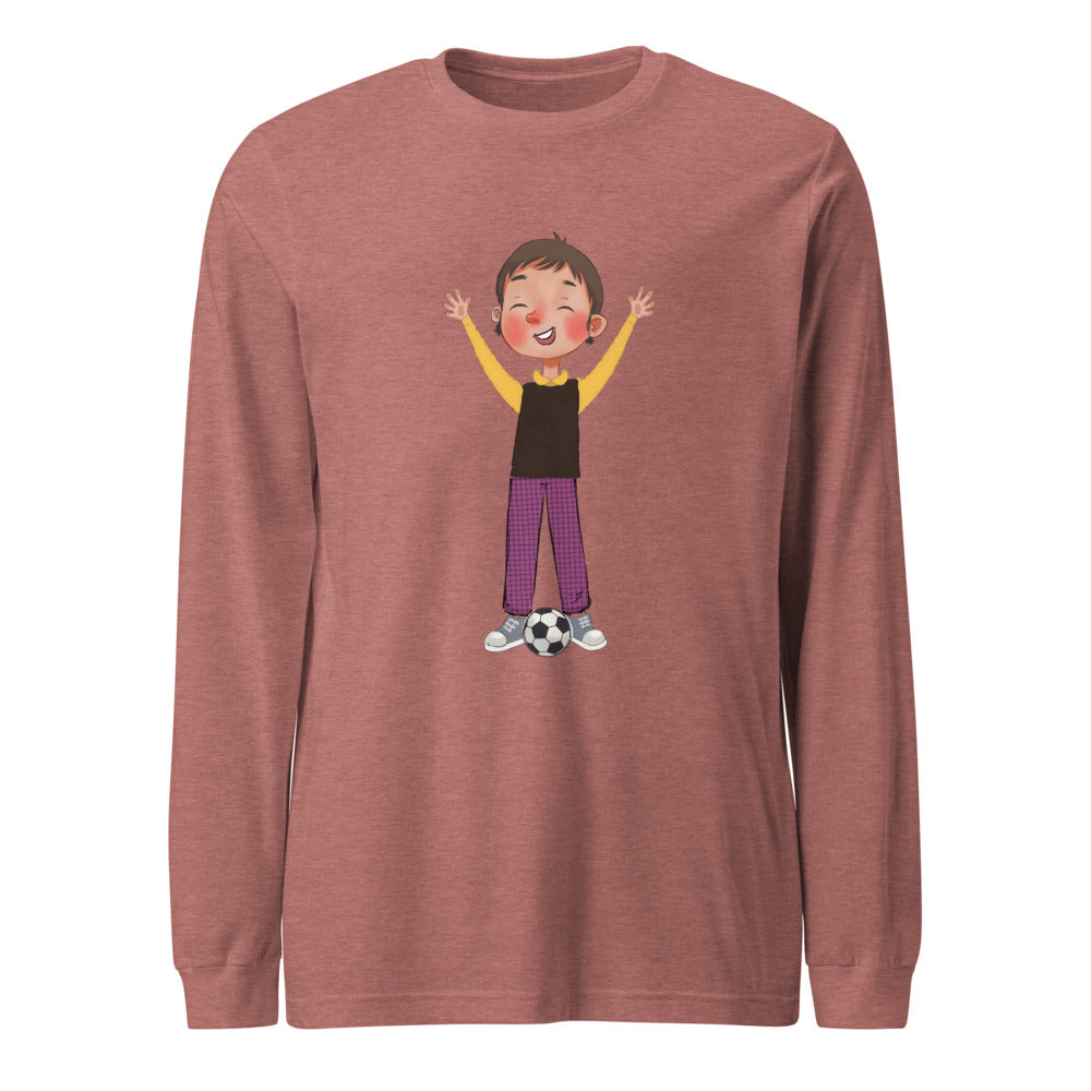 Gazi Character Unisex Long Sleeve T-Shirt, Roots & Talks - Heather Mauve