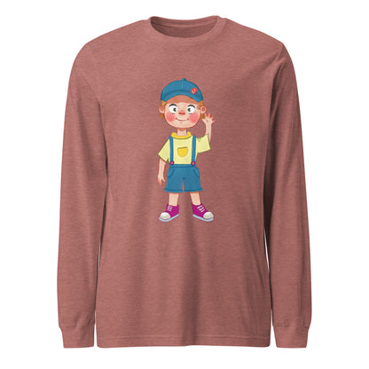 Giray Character Unisex Long Sleeve T-Shirt, Roots & Talks - Heather Mauve