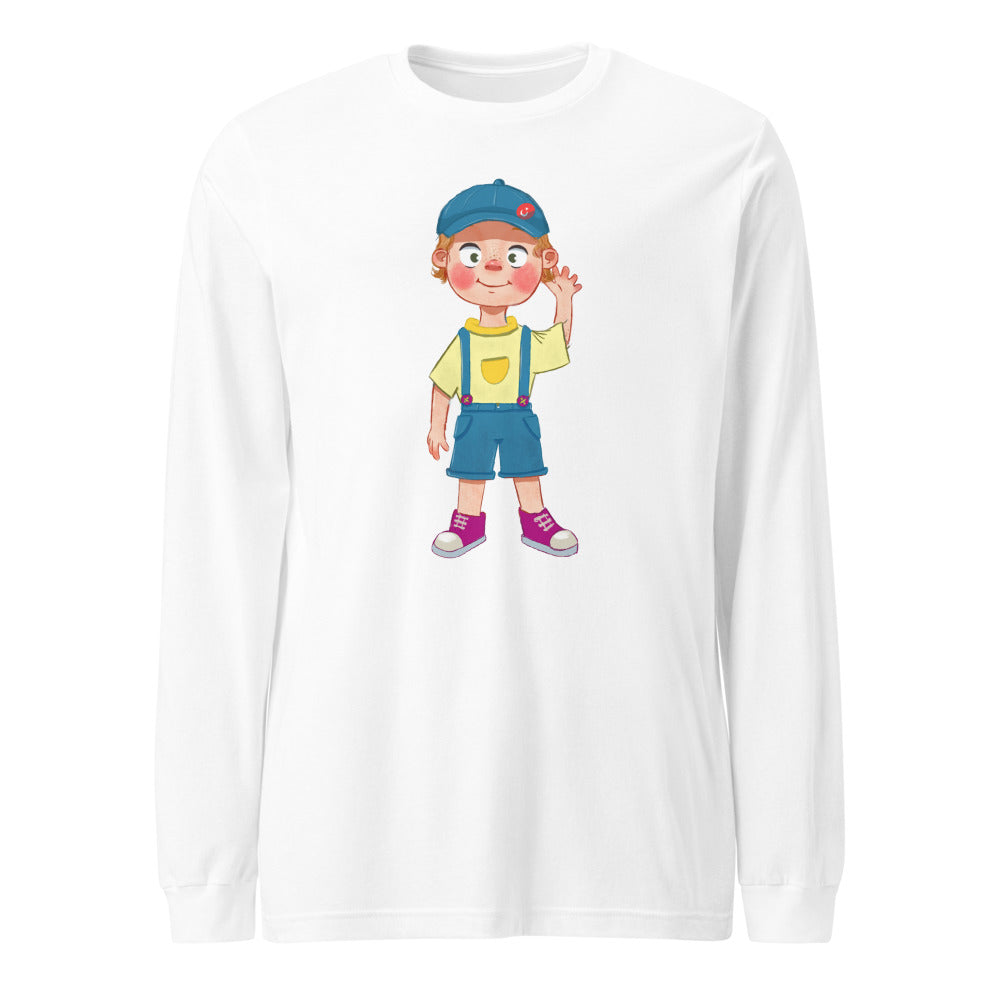 Giray Character Unisex Long Sleeve T-Shirt, Roots & Talks - White