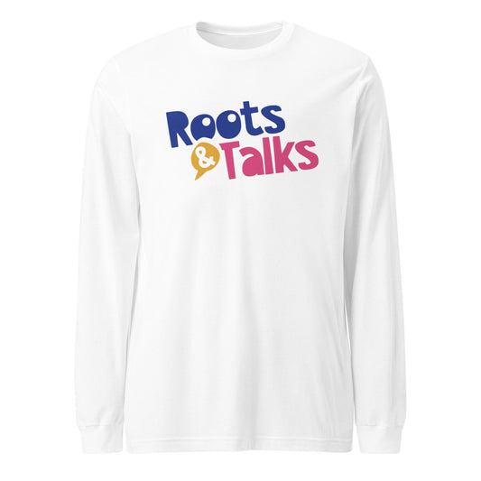 Roots & Talks Logo Unisex Long Sleeve T-Shirt - White