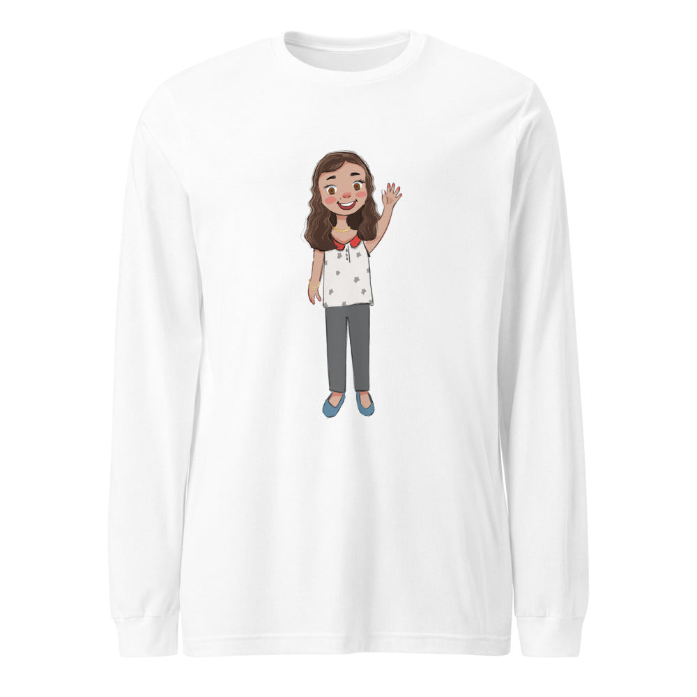 Defne Character Unisex Long Sleeve T-Shirt, Roots & Talks - White