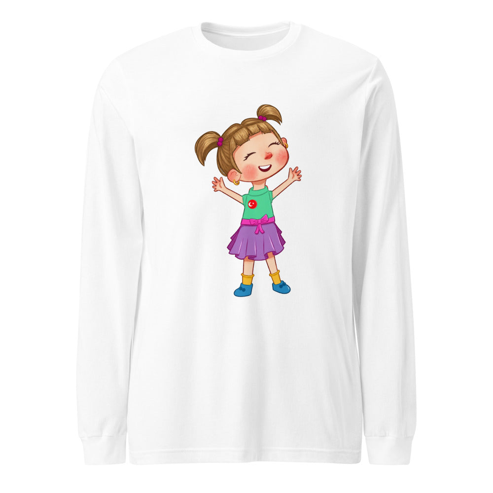Ela Character Unisex Long Sleeve T-Shirt, Roots & Talks - White