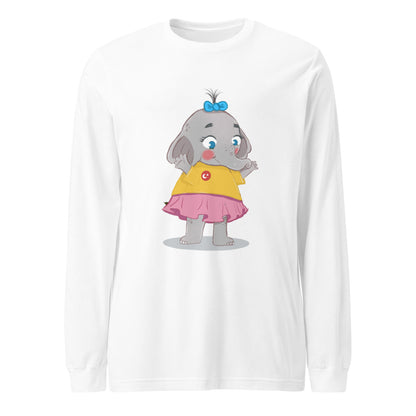Filiz Elephant Unisex Long Sleeve T-Shirt, Roots & Talks - White