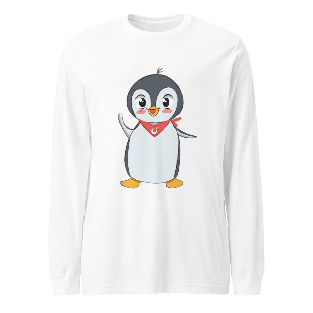 Pingucan Penguin Unisex Long Sleeve T-Shirt, Roots & Talks - White