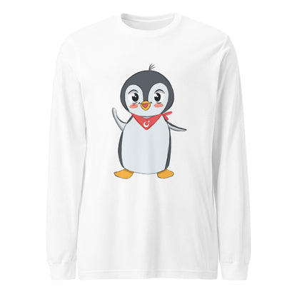 Pingucan Penguin Unisex Long Sleeve T-Shirt, Roots & Talks - White