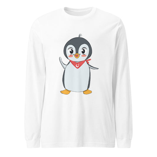 Pingucan Penguin Unisex Long Sleeve T-Shirt, Roots & Talks - White