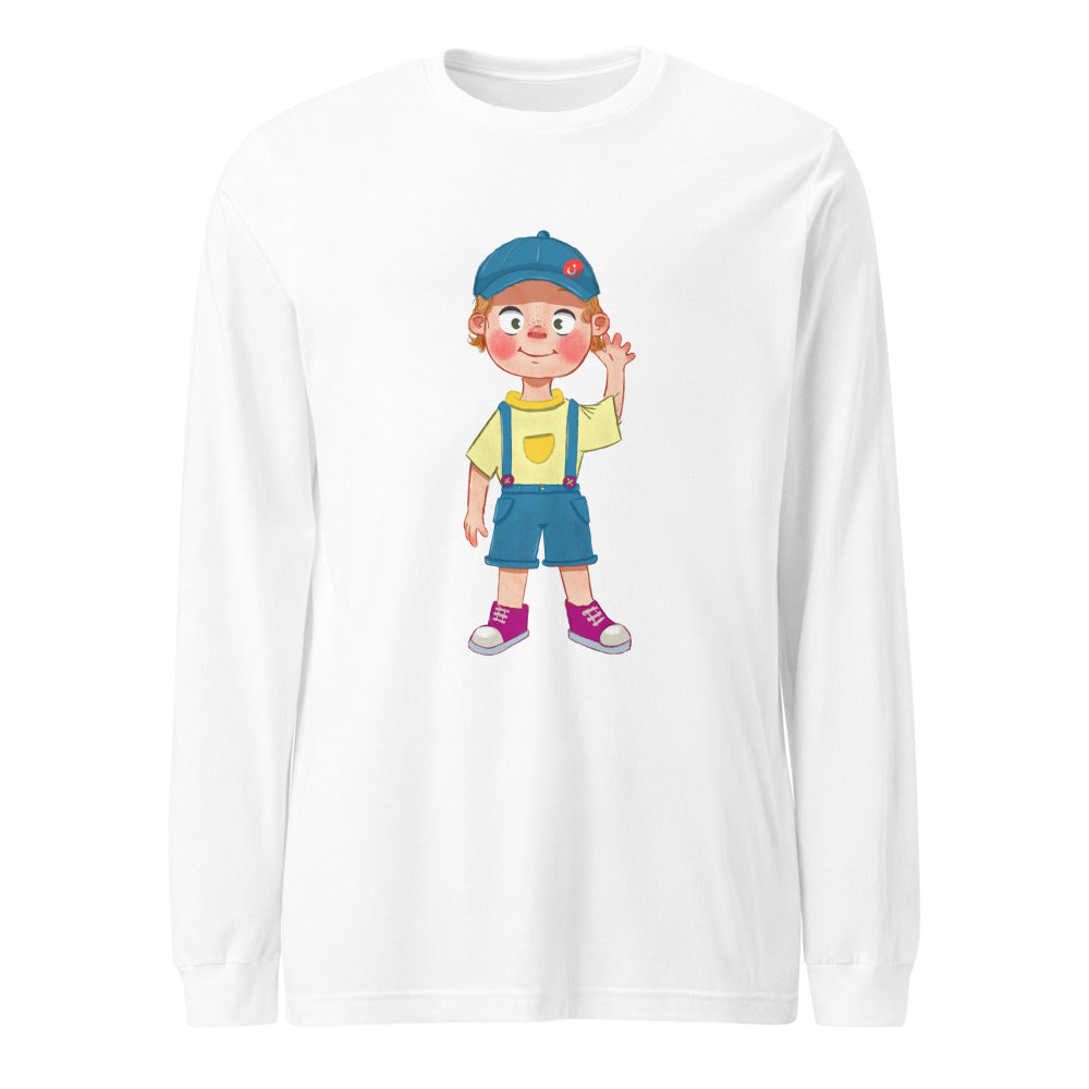 Giray Character Unisex Long Sleeve T-Shirt, Roots & Talks - White