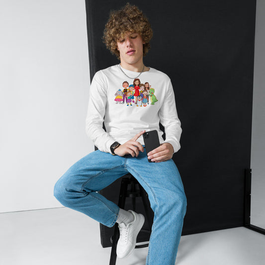 All the Characters Together Unisex Long Sleeve T-Shirt, Roots & Talks - lifestyle photo 1