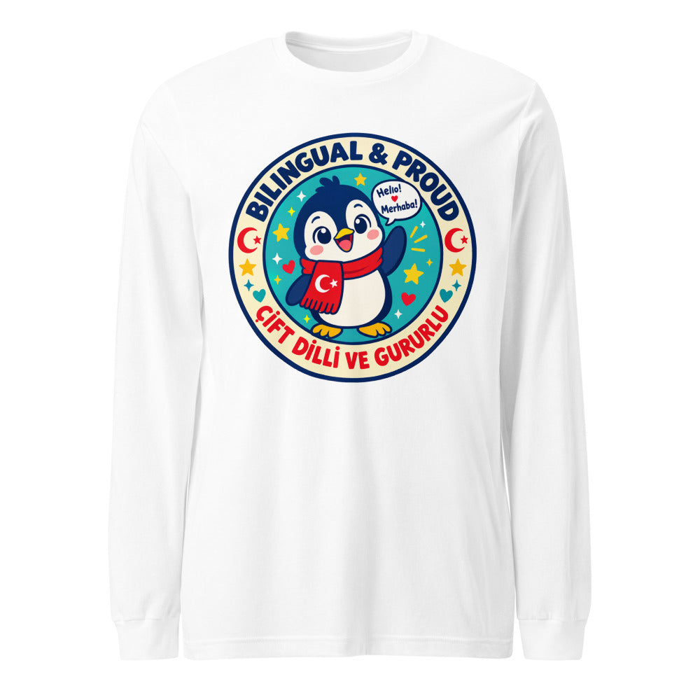 Bilingual & Proud Unisex Long Sleeve T-Shirt, Roots & Talks - White