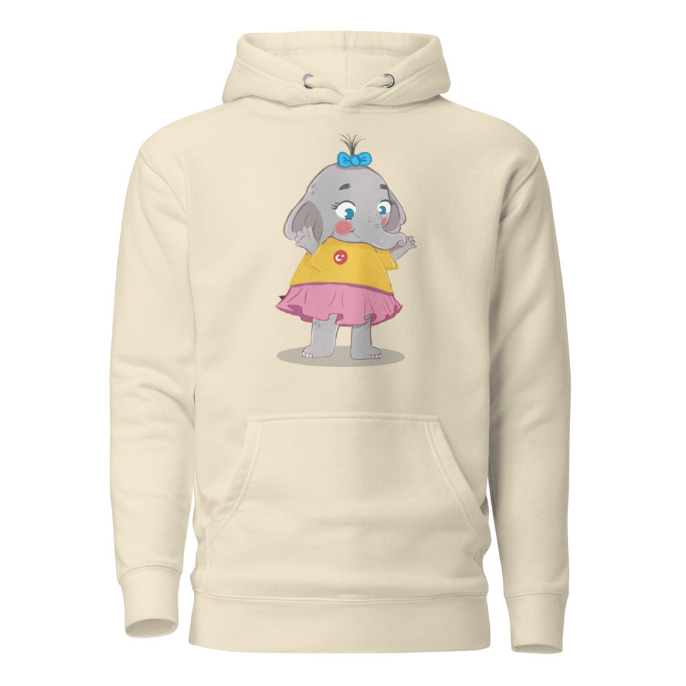 Filiz Elephant Unisex Premium Pullover Hoodie, Roots & Talks - Bone