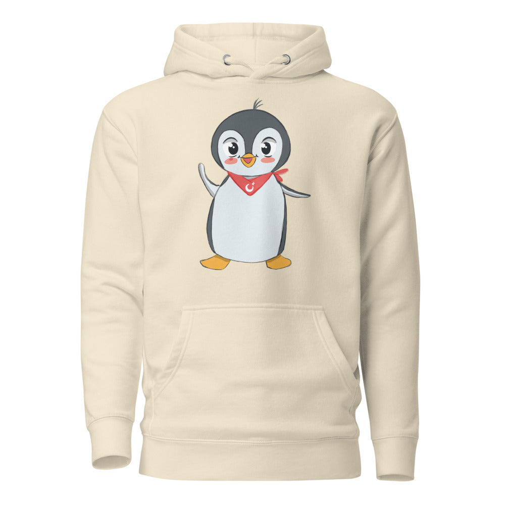 Pingucan Penguin Unisex Premium Pullover Hoodie, Roots & Talks - Bone